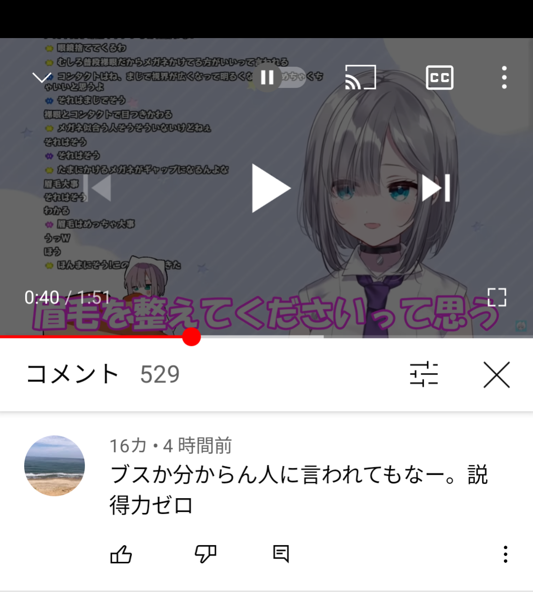 Vtuber「男の人はちゃんと眉毛を揃えに行った方がいい」→コメ欄発狂\n_1