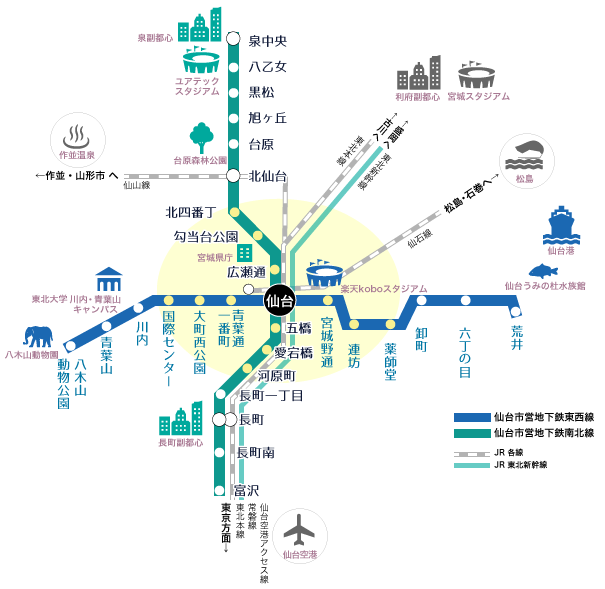「仙台市営地下鉄」の路線図がこちら。どうする。これ？どこに住みたいの？  [466377238]\n_1