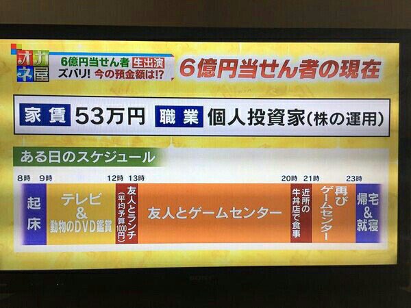(ヽ´ん`)「宝くじで6億ゲット！これで幸せな人生になれるぞ！」→結果  [793187428]
_1_1
