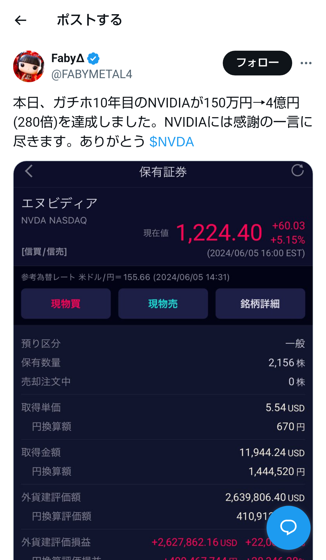 10年前にnvidiaの株を買った人、四億円(280倍)になってしまう ケンモメンがこうなれなかった理由は何？  [158478931]
_1_1